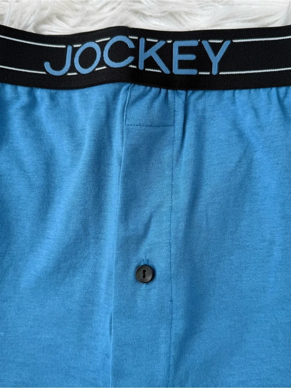 NWT Jockey Blue Knit Boxer Shorts with Black Logo Waistband